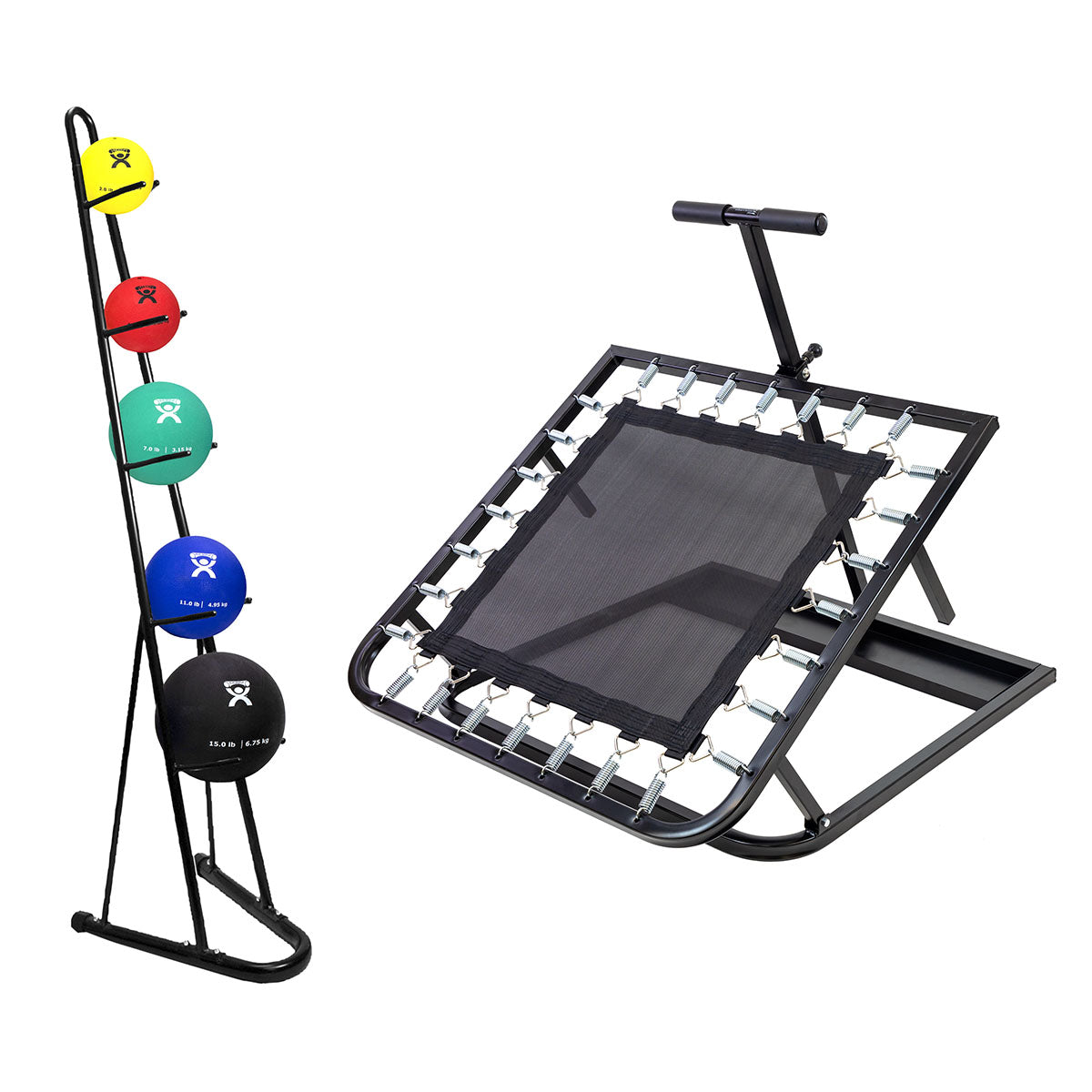 CanDo Square Ball Rebounder & Metal Rack - 5-Piece Set