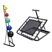 CanDo Square Ball Rebounder & Metal Rack - 5-Piece Set
