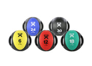 CanDo 9" Dual-Handle Medicine Ball - 5 Piece Set