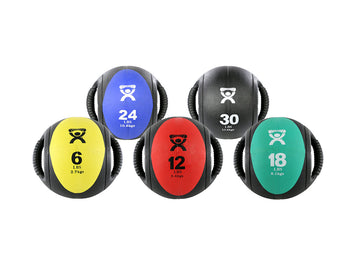 CanDo 9" Dual-Handle Medicine Ball - 5 Piece Set