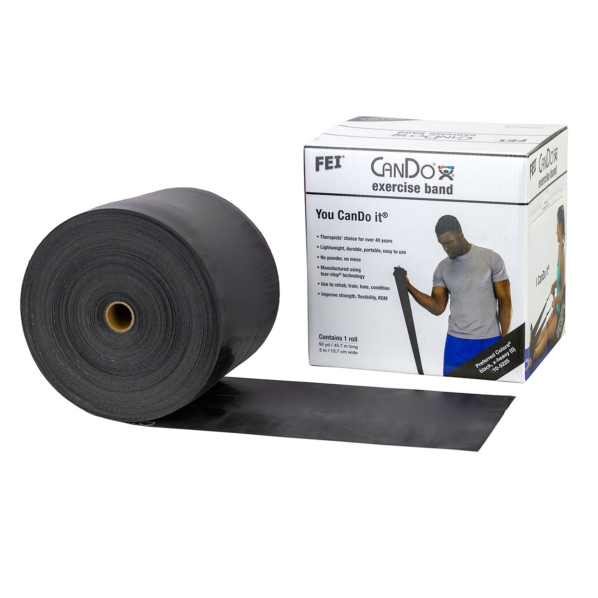 CanDo Low Powder Exercise Band - 50 Yard Roll