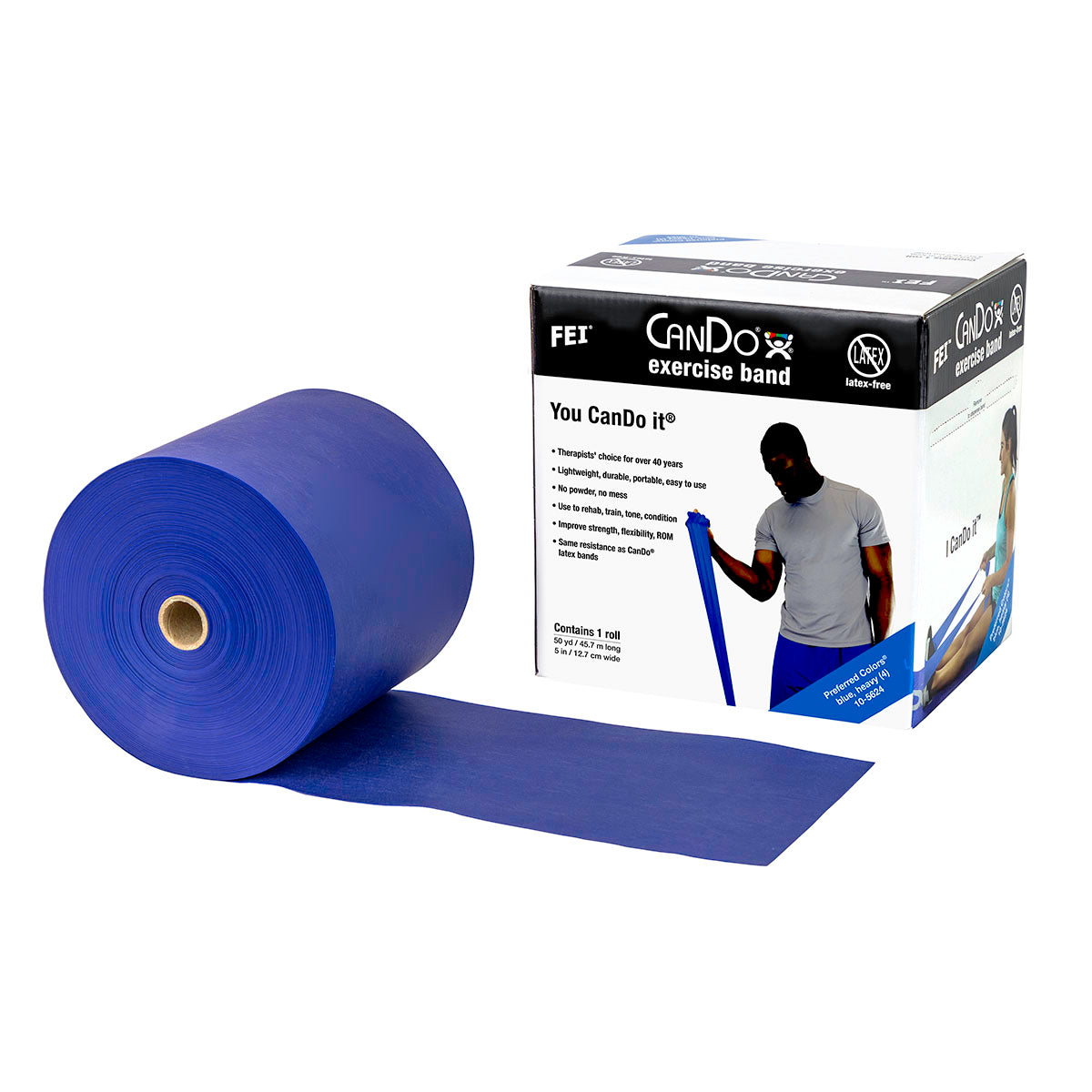 CanDo Latex Free Exercise Band - 50 Yard Roll 