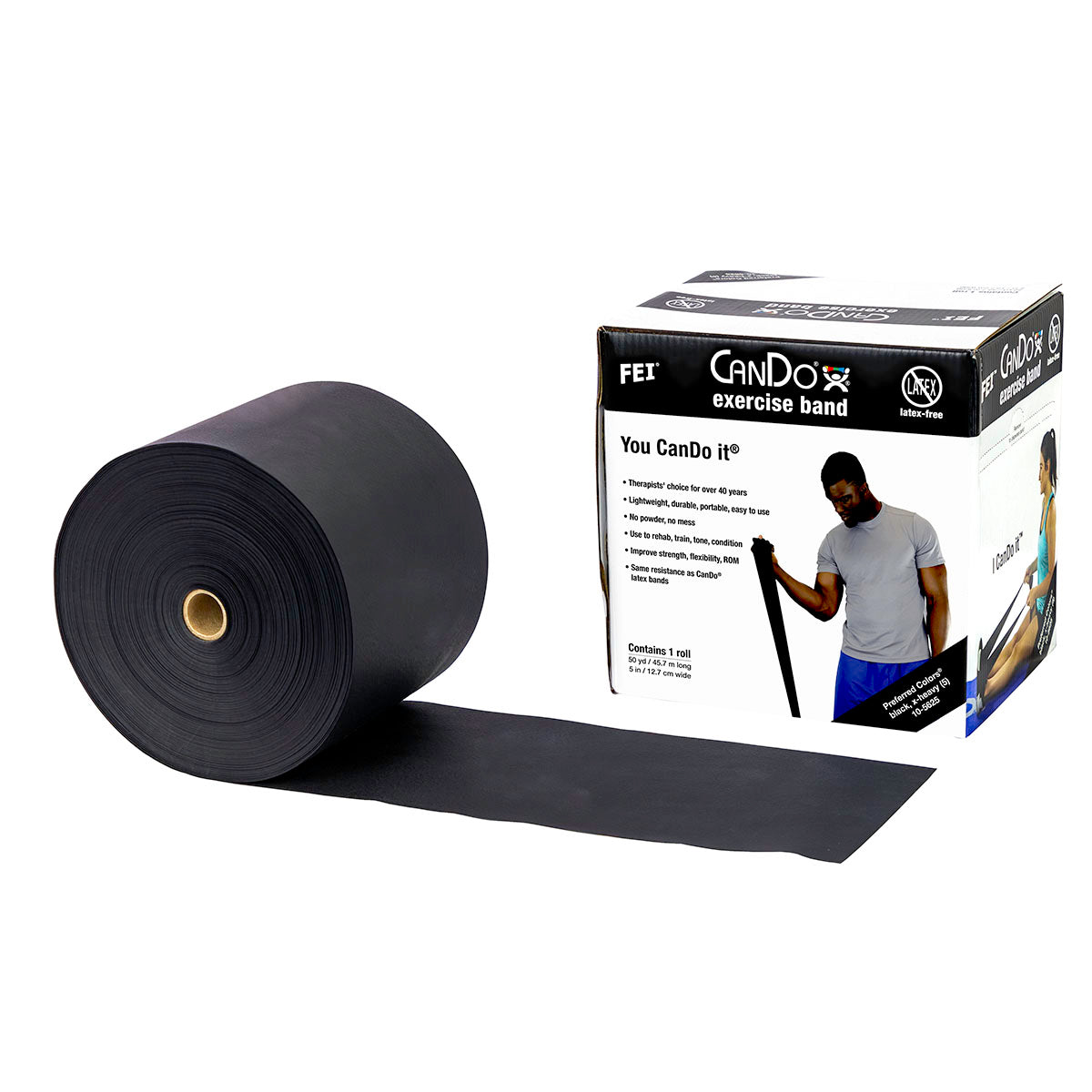 CanDo Latex Free Exercise Band - 50 Yard Roll 