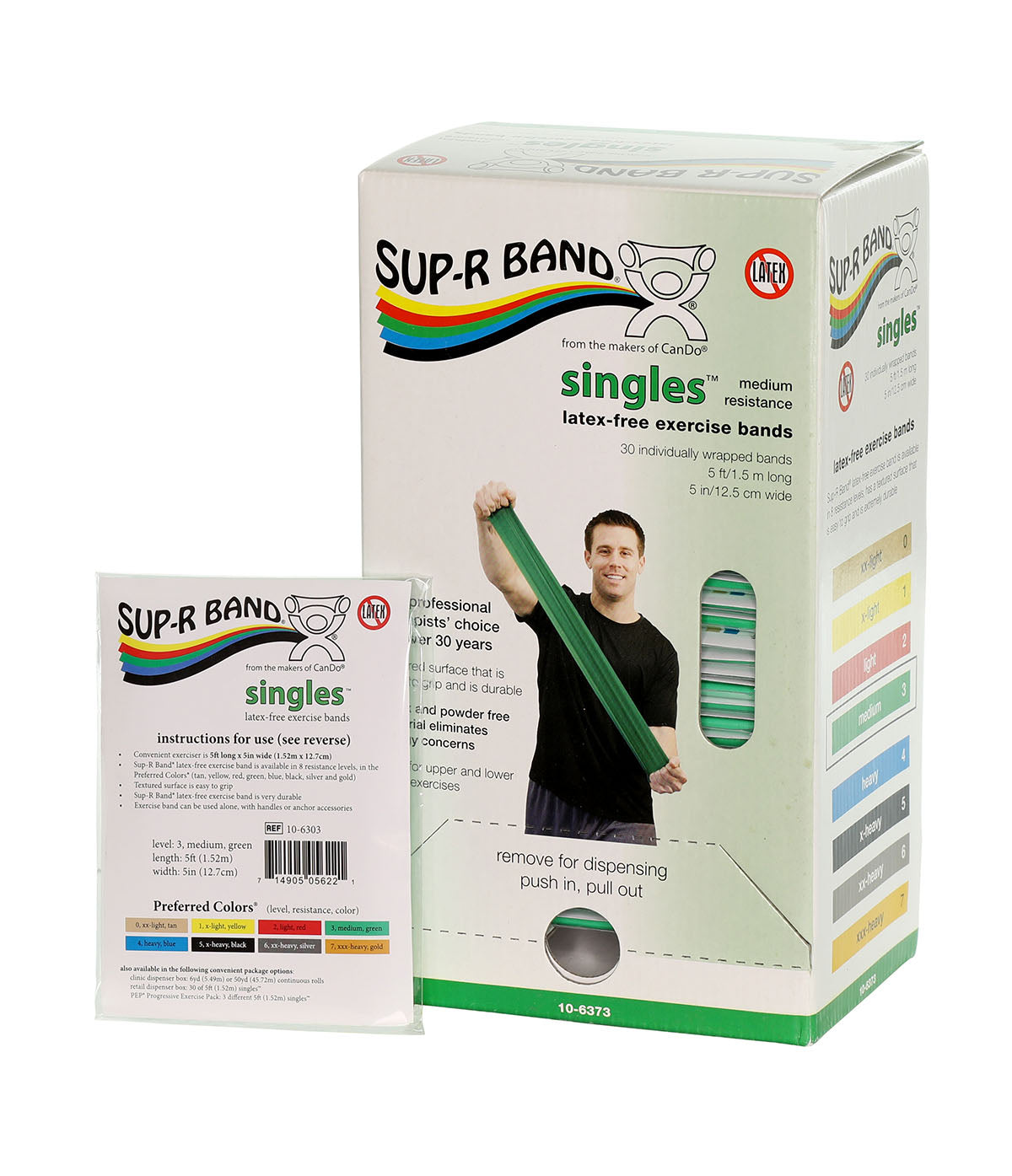 Sup-R Band Latex Free - 5' Singles (30 Piece Dispenser)