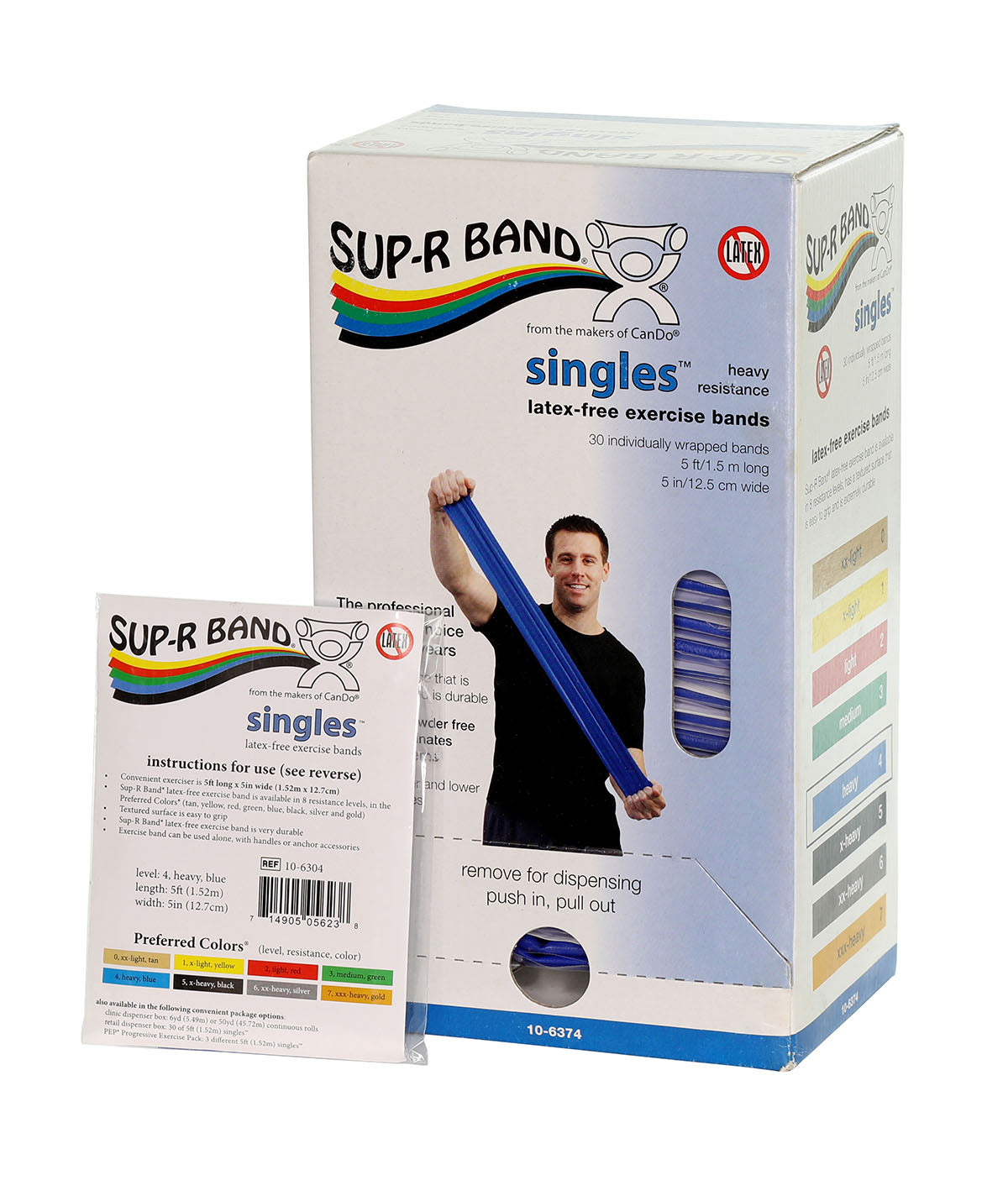 Sup-R Band Latex Free - 5' Singles (30 Piece Dispenser)