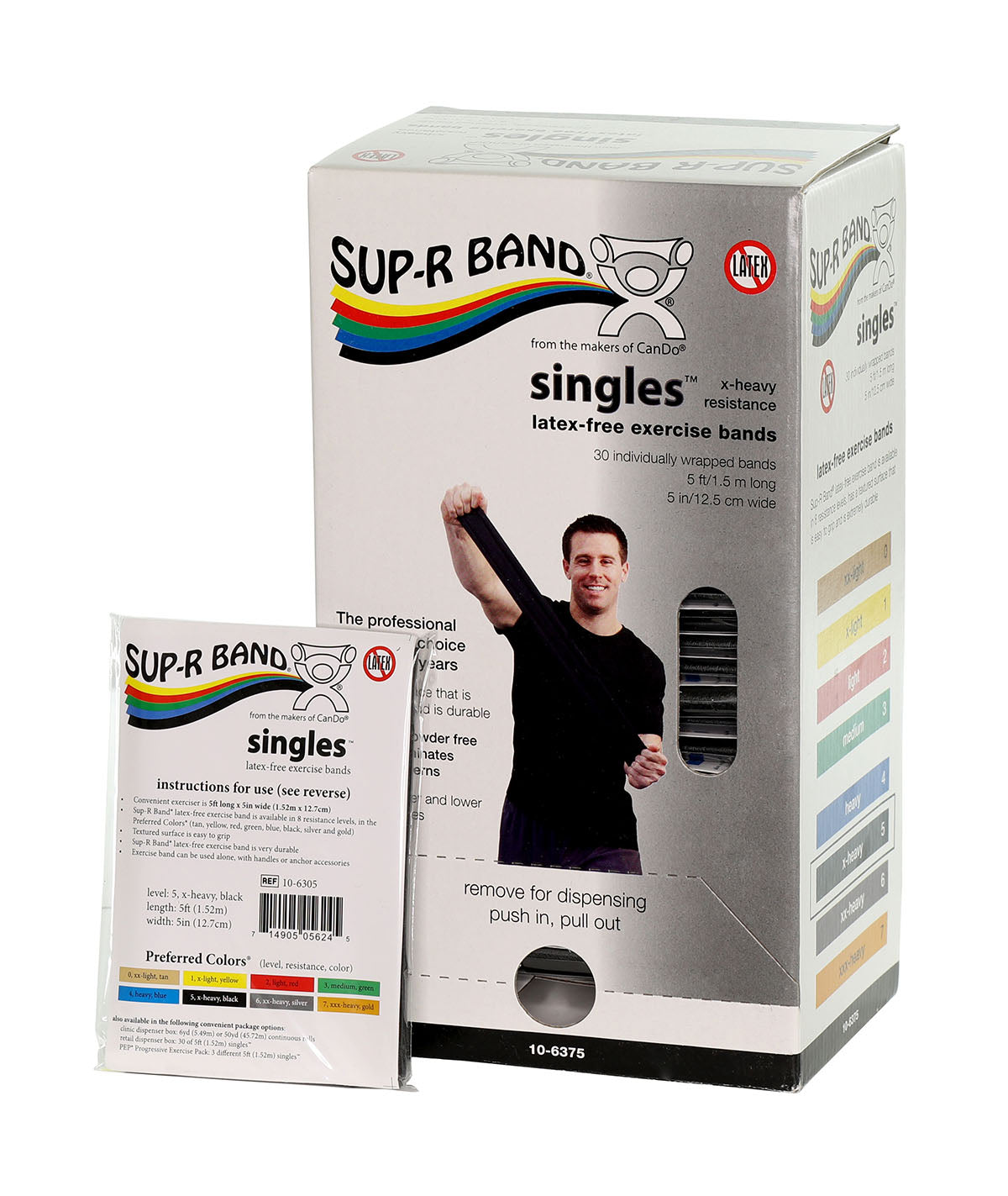 Sup-R Band Latex Free - 5' Singles (30 Piece Dispenser)