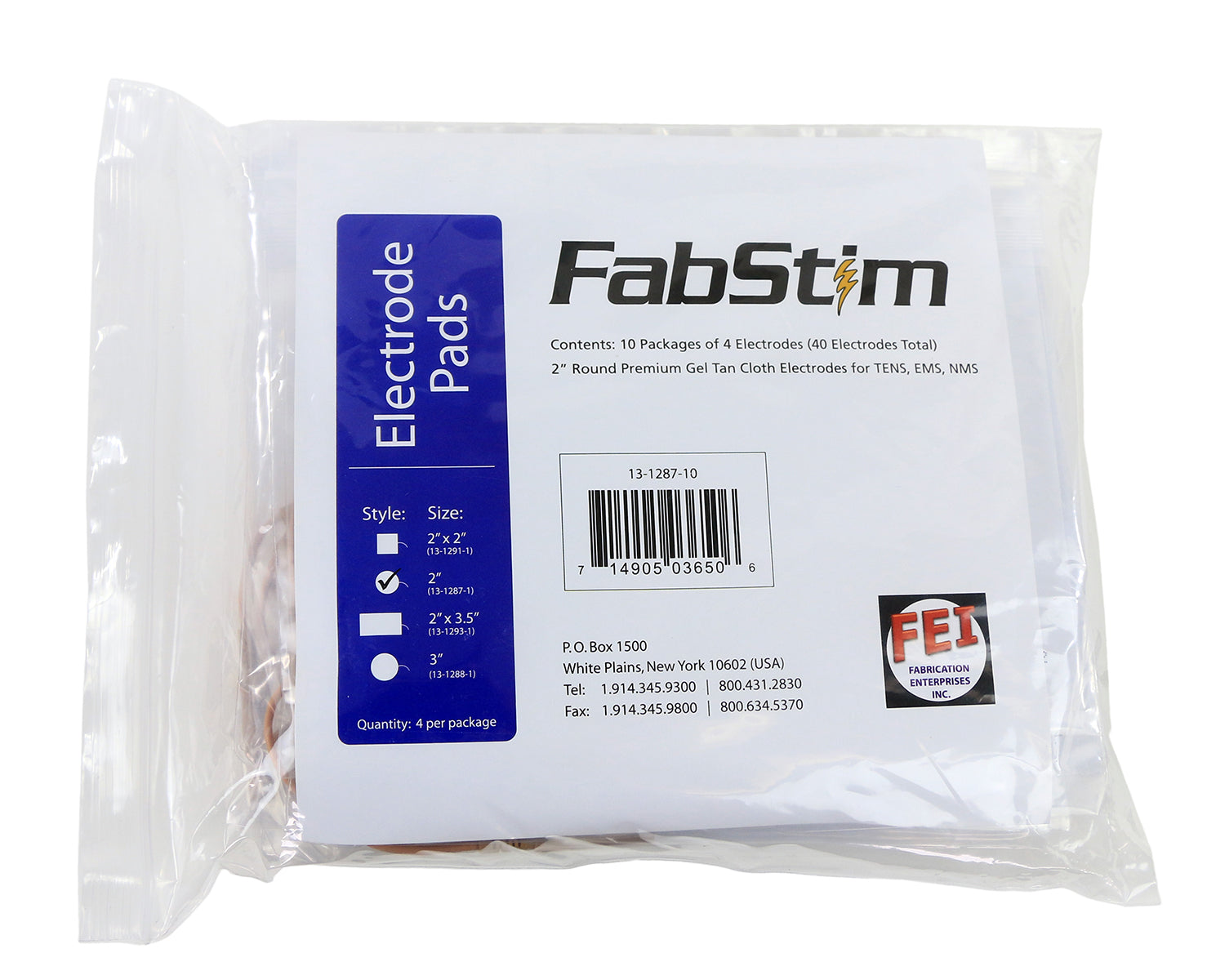 FabStim Electrode - 40/Bag (10 Sheets of 4)