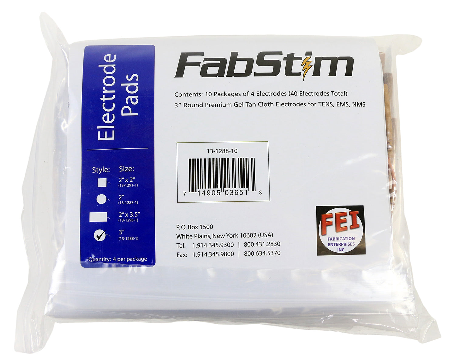 FabStim Electrode - 40/Bag (10 Sheets of 4)